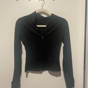 Lululemon Athletica Black Fitted Zippered Polo Sweatshirt